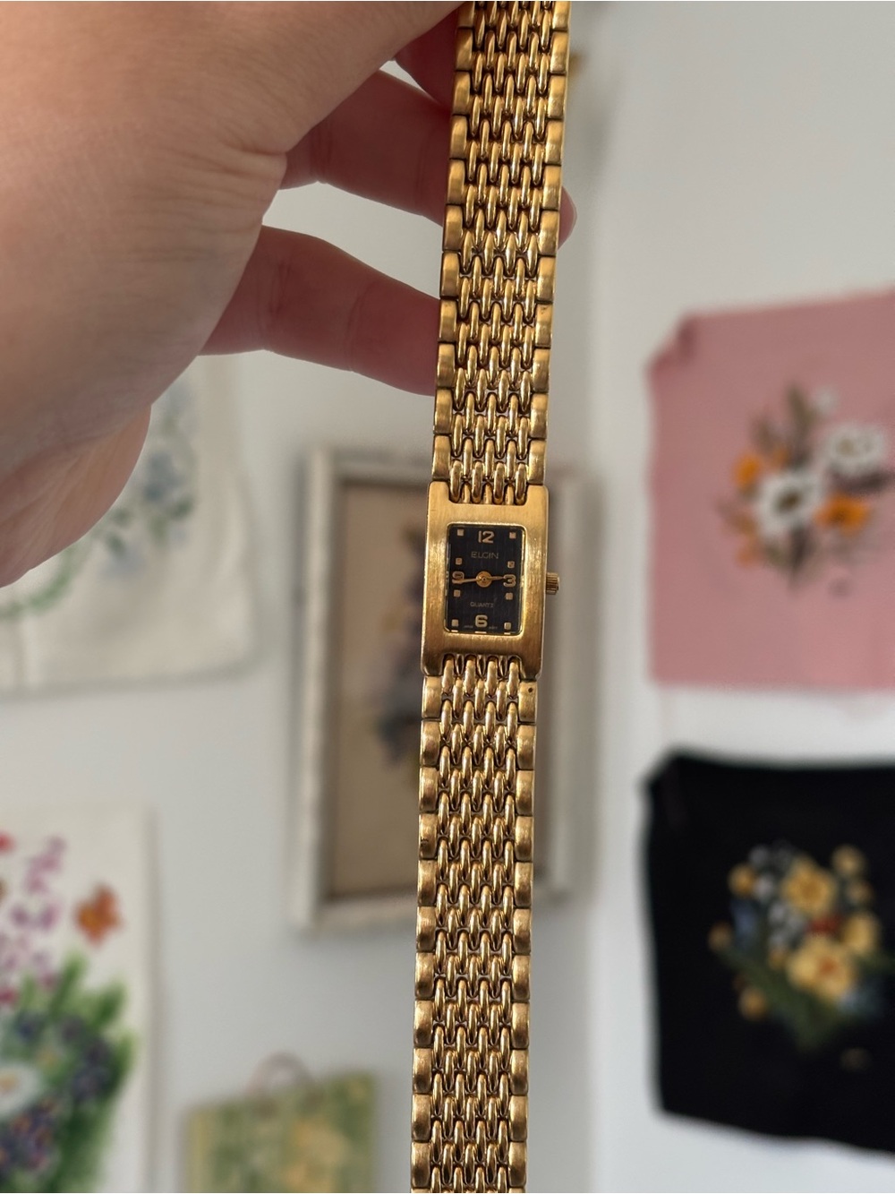 Gold tone Elgin tank style rectangular  Watch